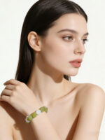 Minimalist Fresh Natural Serpentine Crystal Bracelet Grape Milk Cap Style - Image 2