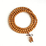 Zen Style Multi-Strand Wood Bracelet for Meditation Daily Wear Brown Handcrafted Natural Wood