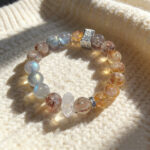 Handmade Natural Citrine Gray Moonstone Super Seven Crystal Wealth Manifestation Luck Attracting Bracelet - Image 3