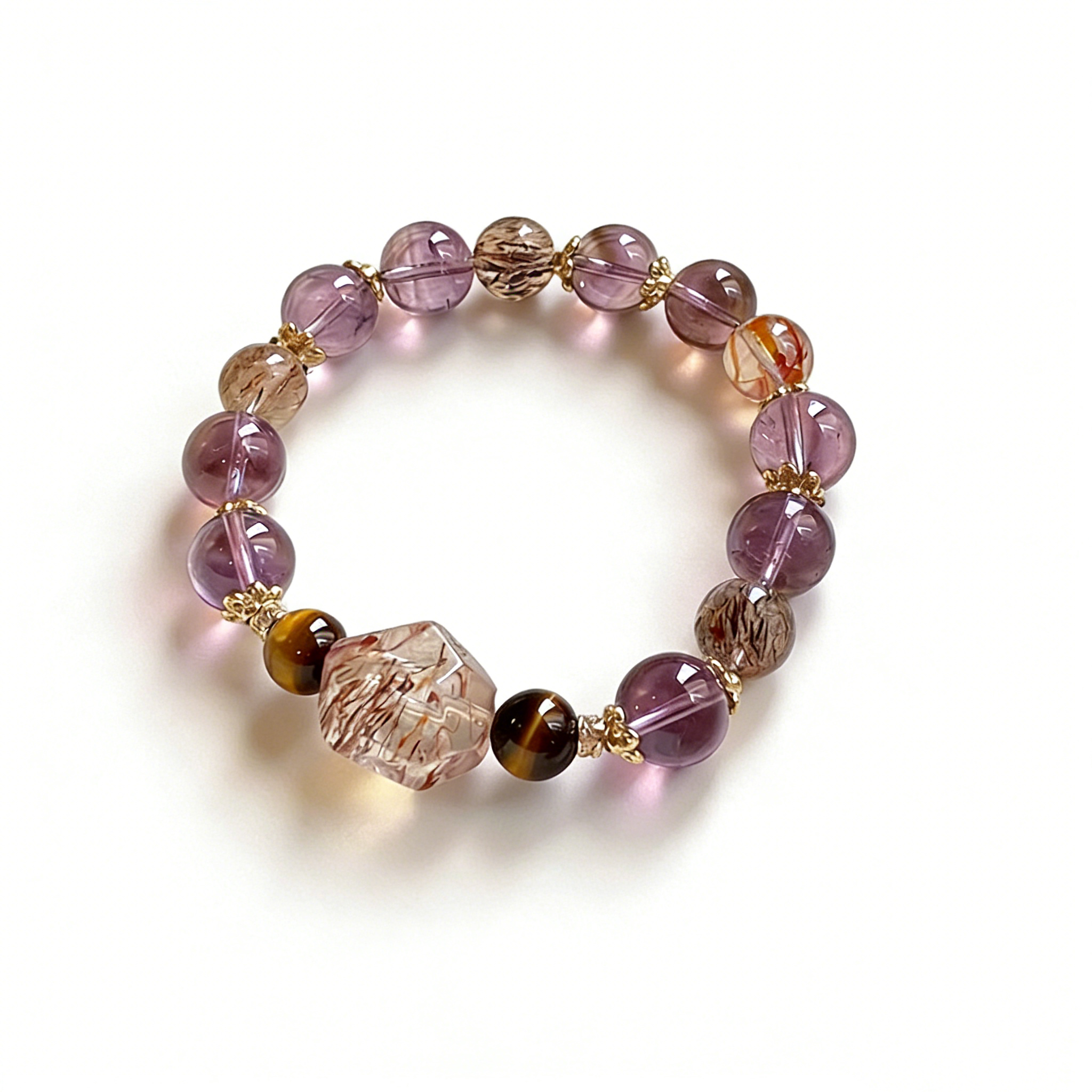 微信图片_2026-03-16_101841_581 Luxury Natural Amethyst Ametrine Tiger Eye Bracelet Fortune Luck Handcrafted Daily Wear Spiritual - Image 1