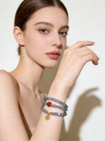 Lucky Moonstone Aquamarine Fu Bracelet - Image 2