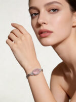 Elegant Luxury Madagascar Rose Quartz S925 Silver Bracelet Daily Party Wear For Women - Image 2
