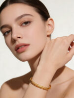 Vintage Engraved Gold Bangle Daily Wear - Image 2