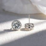Minimalist Luxury S925 Silver Sugar Cube Moissanite Stud Earrings - Image 2