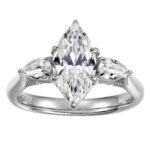 Luxury Marquise Three-Stone Ring, Classic Pear Cut Zircon - Image 3
