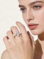 Luxury Marquise Three-Stone Ring, Classic Pear Cut Zircon - Image 2