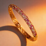 Luxury Elegant Full Pavé Pink Diamond Gradient Bangle Daily Party Wear - Image 3