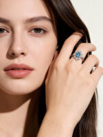 Vintage Luxury Natural Topaz Ring Full Fire Luster Exquisitely Inlaid Style - Image 2