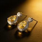 Luxury Teardrop Citrine Gemstone Earrings Daily Party Wear Pavé Setting 925 Sterling Silver - Image 3