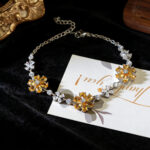 Luxury Flower Natural Citrine Bracelet Banquet S925 Silver - Image 3