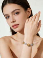 Luxury Flower Natural Citrine Bracelet Banquet S925 Silver - Image 2