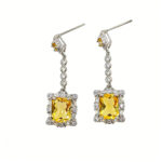 Luxury Elegant Stylish Natural Citrine Amethyst Topaz Stud Earrings S925 Silver Inlaid Daily Party Wear - Image 5