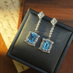 Luxury Elegant Stylish Natural Citrine Amethyst Topaz Stud Earrings S925 Silver Inlaid Daily Party Wear - Image 4