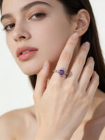 Natural Crystal Gem Topaz Ring Inlaid Silver - Image 2