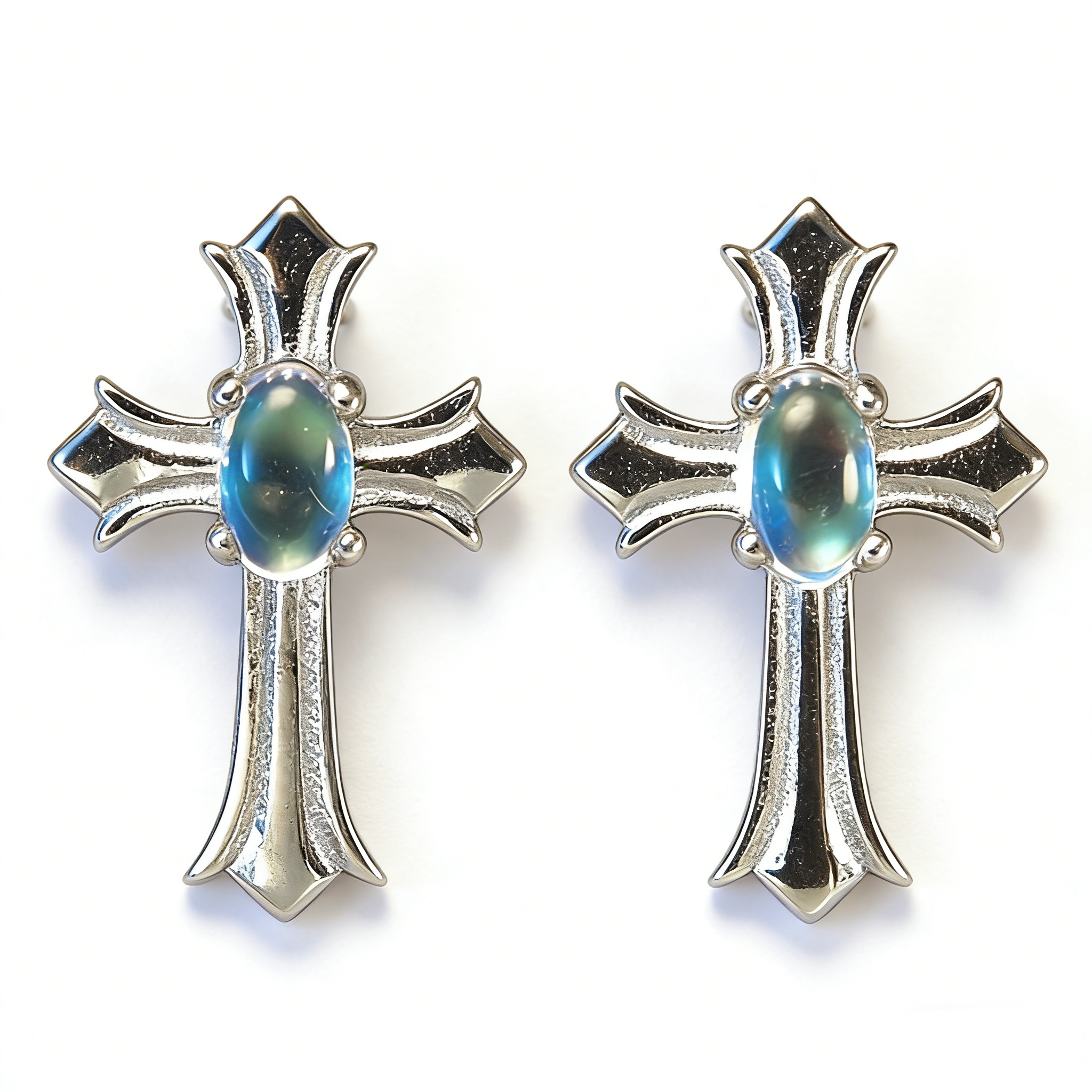 微信图片_2026-03-19_112822_820 Natural Yellow Crystal Moonstone Cross Stud Earrings Minimalist Chic - Image 1