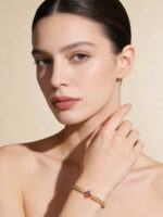 Boho Alexandrite Bracelet • S925 Silver Delicate Stacking Bangle - Image 2