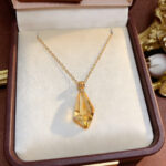 Minimalist Faceted Irregular Natural Citrine Necklace for Daily Wear - Image 4