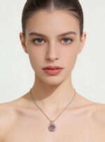 Natural Crystal Moon Star 925 Silver Dainty Celestial Spiritual Citrine Amethyst Pendant Necklace - Image 2