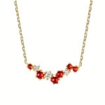 High-end Natural Red Agate Garnet Pendant Luxury Necklace