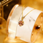 French Luxury 925 Sterling Silver Palace Pink Rose Quartz Gemstone Necklace - Image 3