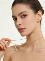 Natural Lake Blue Topaz High-End Necklace, Minimalist Luxury, 925 Sterling Silver - Image 2