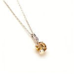 Dainty Natural Citrine Healing Crystal Necklace S925 Sterling Silver Non Fade Minimalist Layering Chain
