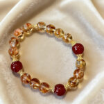 Prosperity & Good Fortune Yellow Crystal Red Agate Bracelet, Energy Healing Wealth Attraction Gift - Image 3