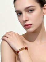 Prosperity & Good Fortune Yellow Crystal Red Agate Bracelet, Energy Healing Wealth Attraction Gift - Image 2