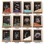 Natural Crystal Crushed Stone Twelve Constellations Photo Frame Wall Art Home Desktop Decor Ornament - Image 3