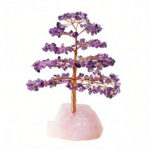 Natural Crystal Money Tree, Colorful Chip Gemstone Tree of Life, Pink Crystal Base Desktop Ornament - Image 4