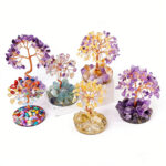 Natural Crystal Tumbled Stones Money Tree Home Desk Decor Ornament