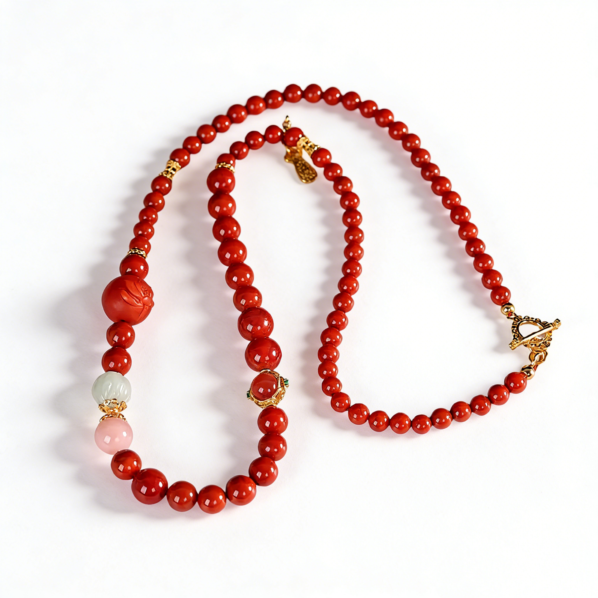 微信图片_2026-04-07_172743_674 Natural South Red Agate Single Strand Necklace, Trendy Versatile Sweater Chain - Image 1