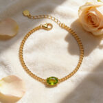 Natural Peridot Bracelet - Wealth Green Light, 925 Silver Bracelet with Natural Peridot Gemstone - Image 8