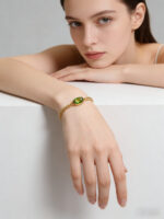 Natural Peridot Bracelet - Wealth Green Light, 925 Silver Bracelet with Natural Peridot Gemstone - Image 6