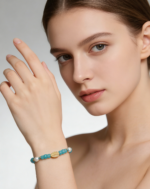 S925 Sterling Silver Natural Amazonite Pearl Bracelet - Azure Coast - Image 2