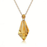 Minimalist Faceted Irregular Natural Citrine Necklace for Daily Wear